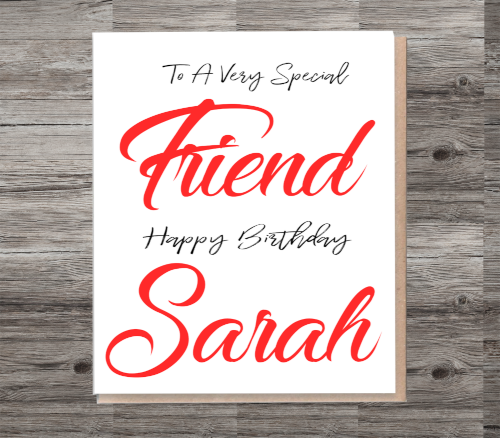 Special Friend Birthday Card, Card for Friend, Birthday Card